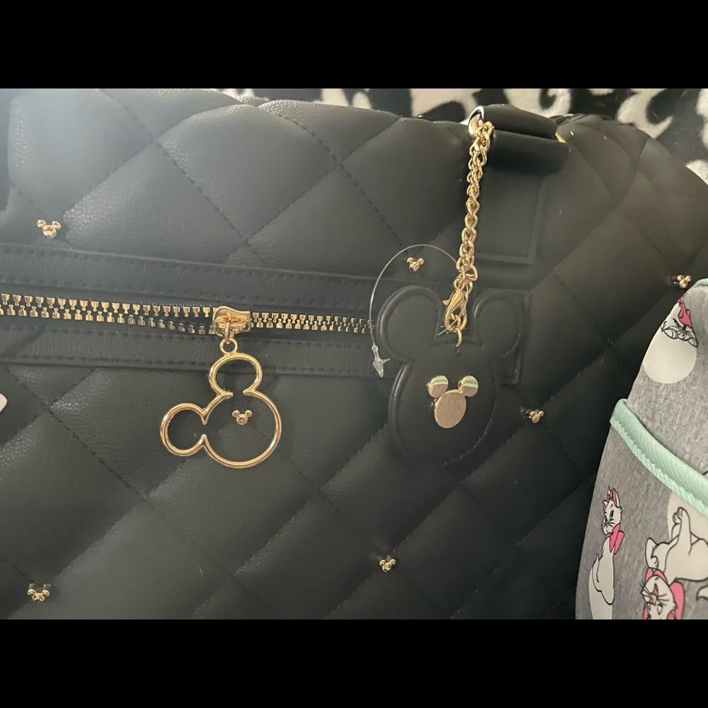- Primark Disney Black and Gold Studded Mickey Mouse Weekender Travel Bag - Picture 2 of 7